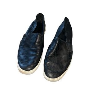 Vince leather black slide on shoes